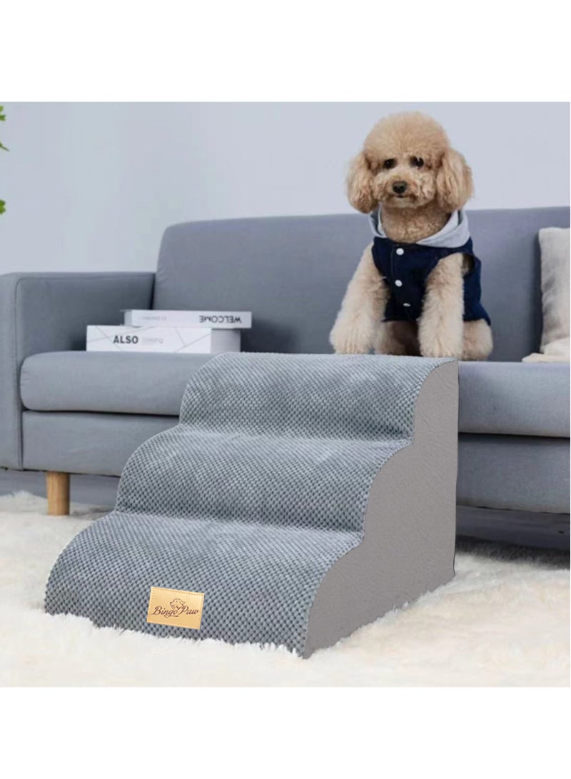 ويسفور سلالم غير قابلة للانزلاق للحيوانات الأليفة، سلالم رمادية للكلاب بارتفاع 40 سم، سلالم للكلاب للسرير والأرائك، سلالم تدريب للكلاب مكونة من 3 طبقات، سلالم رمادية مكونة من 3 درجات، قابلة للإزالة والغسل - Image 5