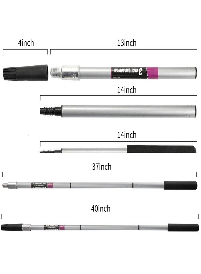 KUPOO Extension Pole,3 Piece Extension Pole Set, Extension Pole for Paint Rollers,Paint Roller Brush Extension Handle, Threaded Pole, Telescoping Paint Roller Pole Extends to 42 inch - Image 2