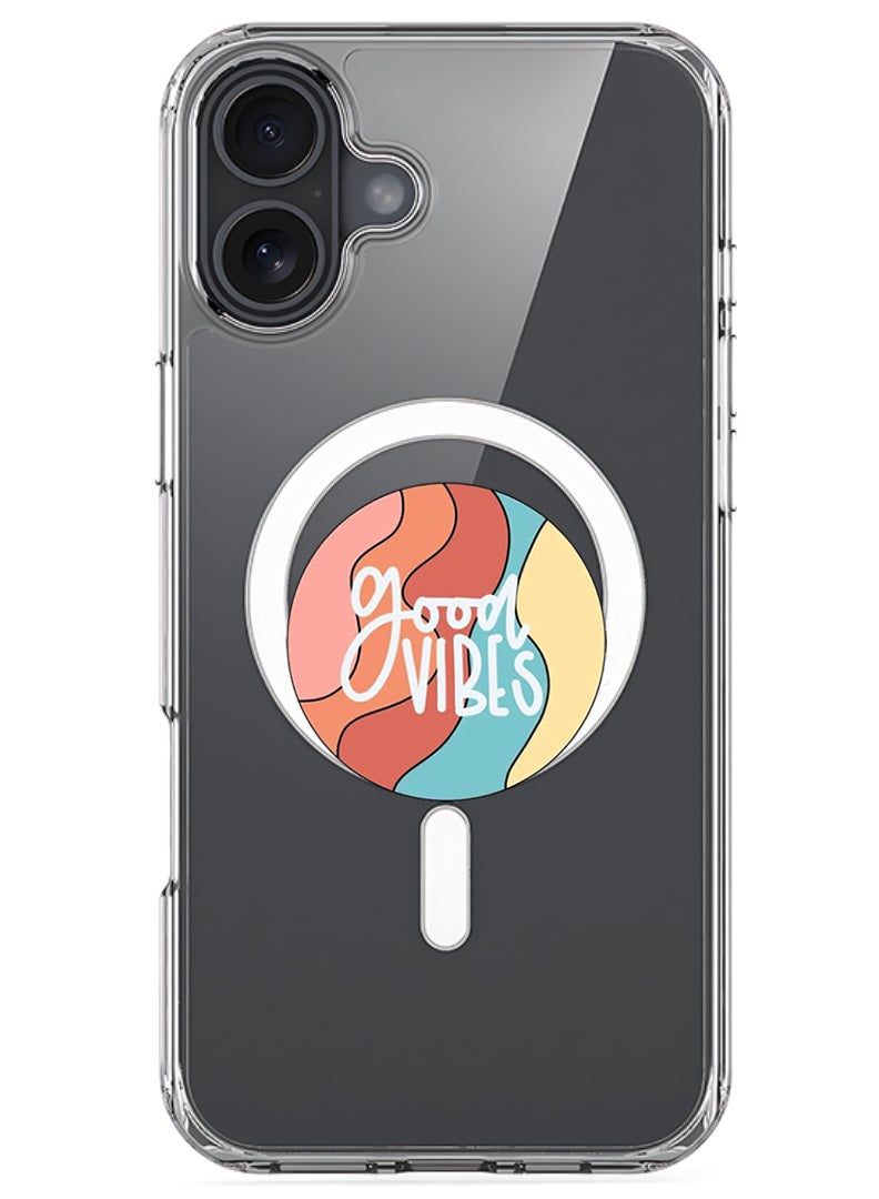 Theodor Magnetic Case for Apple iPhone 17 Compatible with MagSafe Wireless Charging, Shockproof Phone Bumper Cover - Good vibes (2) - Image 1