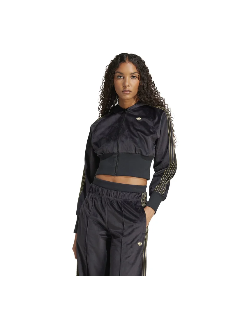 Adidas adidas VELOUR ZIP TT Black Originals Women TRACK TOPS