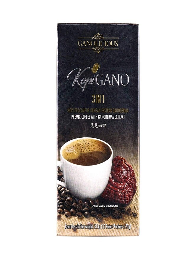 Generic TOTALLYAWESOME Gano Excel Gano Cafe Ganocafe 3 in 1 Ganolicious Premix Coffee With Ganoderma Extract 15 Sachets (3 Box) - Image 2
