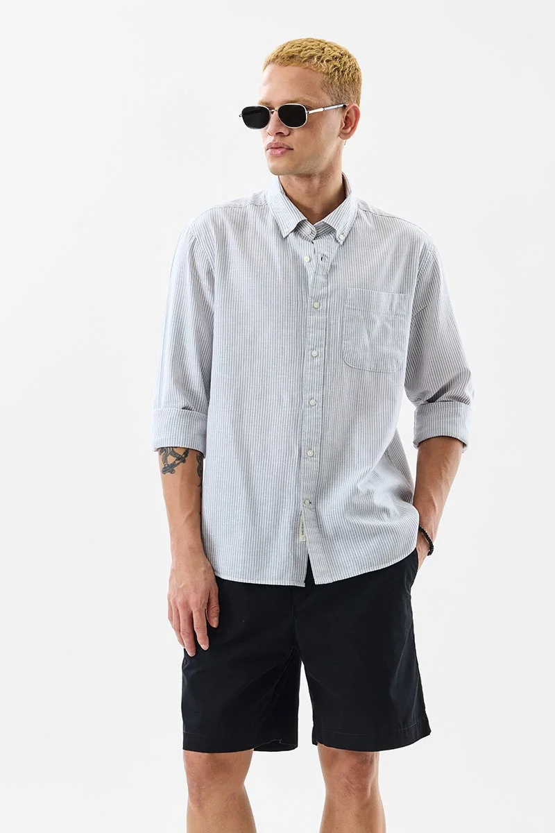 سنيتش Off-White Striped Long Sleeve Regular Fit Shirt