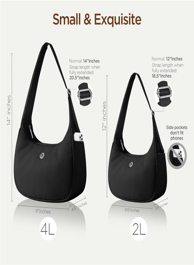 Babysun Mini Shoulder Bag Women, Nylon Crescent Bag 4L Underarm Shoulder Purse Women's Shoulder Handbags Small Tote Bag, Black - Image 4
