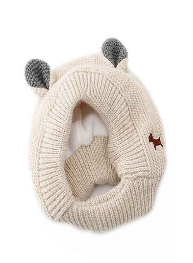 EvoNest Wool Animal Designed Knitted Cap for 6-12 Months Baby | Winter Warm Hat Earflap Beanies Caps- Diameter 45-50cms (Beige) - Image 1