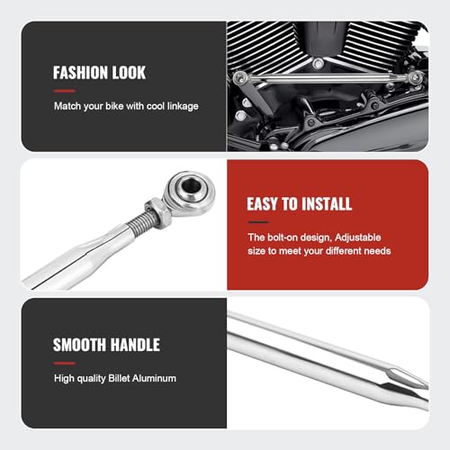 GZYF Motorcycle Round Gear Shift Linkage for Harley Touring Electra Glide FLHT, for Road King FLHR, Road Glide FLTR, Street Glide FLHX, Trike FLHTCUTG FLHXXX FLRT, Chrome - Image 4