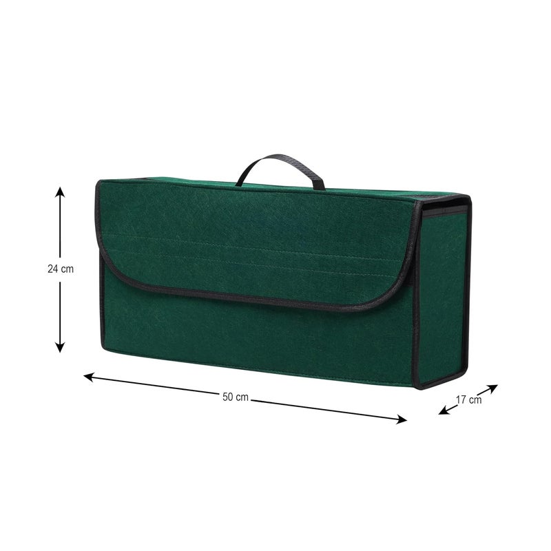 JVCV منظم صندوق السيارة الكبير ®، تخزين السيارة ومنظم ملحقات السيارة المضادة للانزلاق لمنظمة السيارة، SUV، سيدان، شاحنة، ميني فان قاعدة مضادة للانزلاق (كبير - أخضر) - Image 3