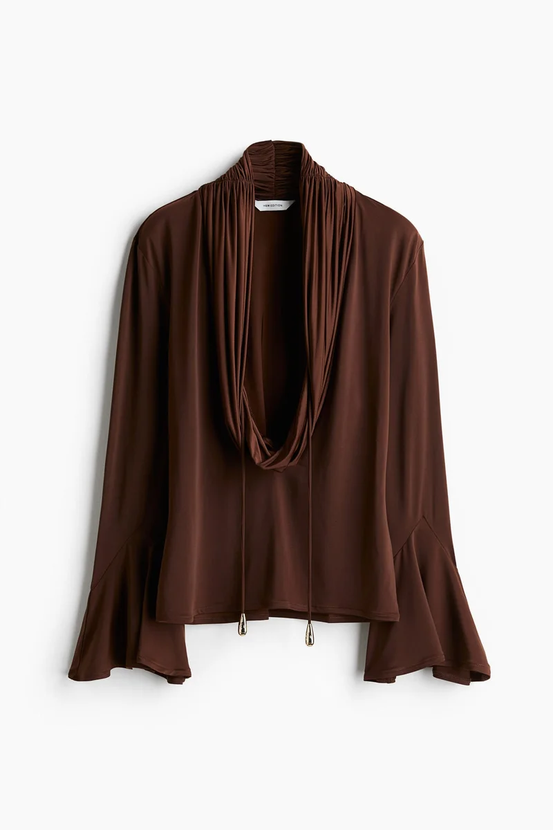 H&M Cowl-neck jersey top