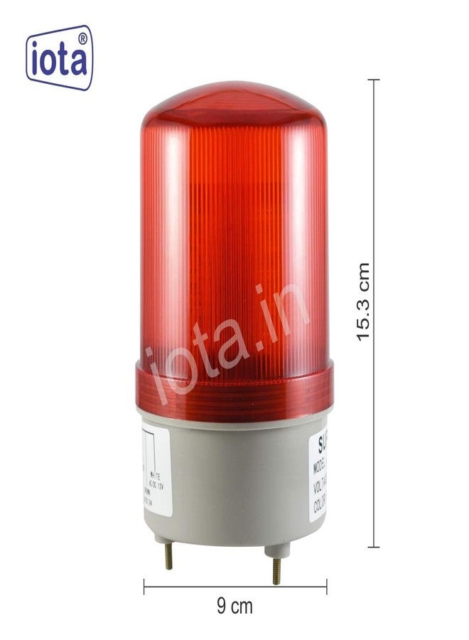 iota BL159 AC 110 and 220V and DC 12 and 24V LED Industrial Revolving Warning and Rotate Light Signal Tower Lamp with Sound Alarm Buzzer Siren (Medium, Red) - Image 2