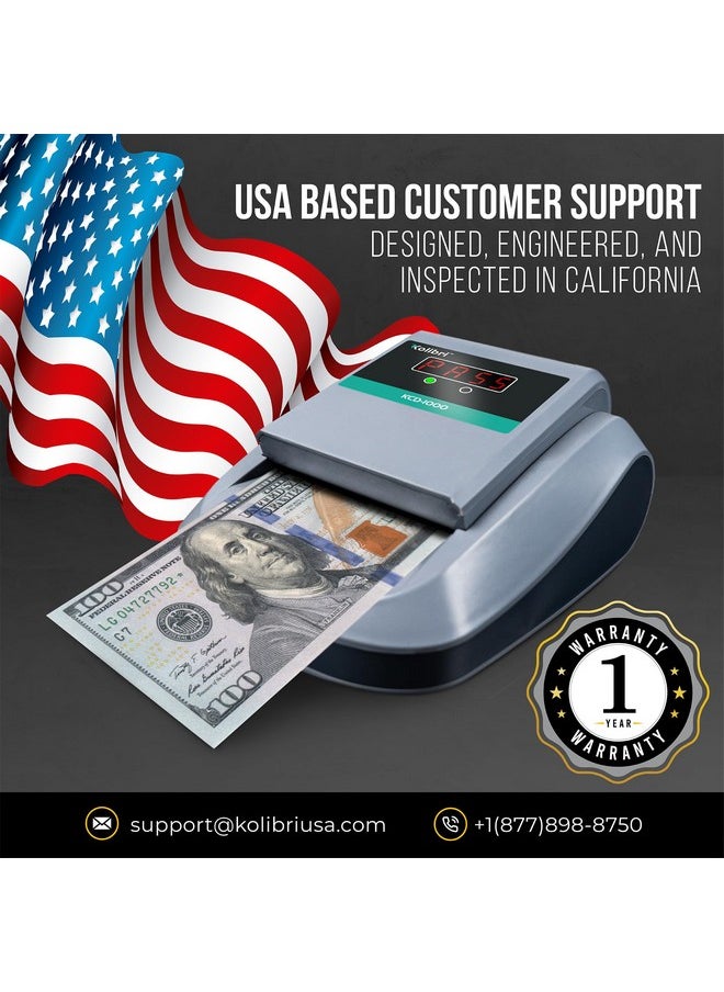 Kolibri - Kcd1000 4Way Orientation Portable Fake Currency Reader And Counterfeit Bill Detector With Um Magnetic Infrared Counterfeit Money Detector Easy Pass/Fail Indicator (Kcd1000) - Image 1