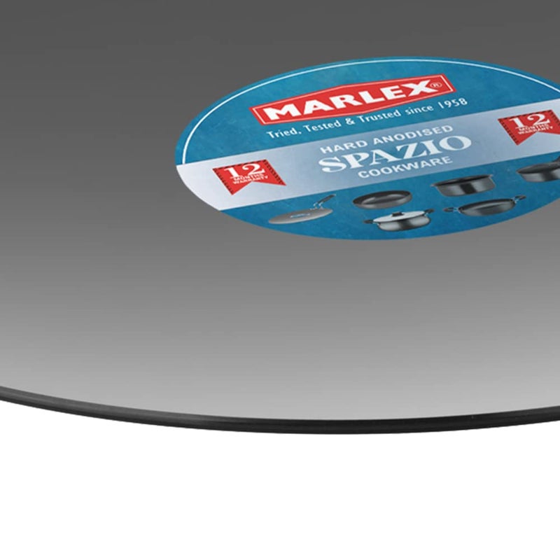 Marlex Hard-Anodized Aluminium Tawa, 23 cm, Black, 1 Piece - Image 2