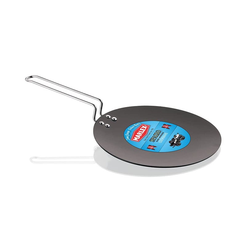 Marlex Hard-Anodized Aluminium Tawa, 23 cm, Black, 1 Piece - Image 1
