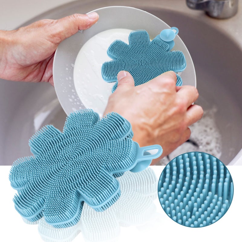 Silicone Dish Washing Brush: Soft Food Grade Silicone Head - Effective Decontamination Non-Scratch, Hanging Storage for Kitchen Utensils, Dishes, Pots and Fruits - Image 3
