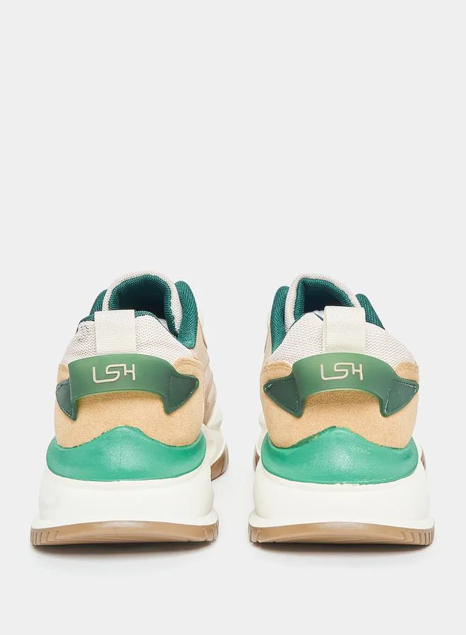 Styli Active Velvet Texture Chunky Sole Lace Up Sneakers