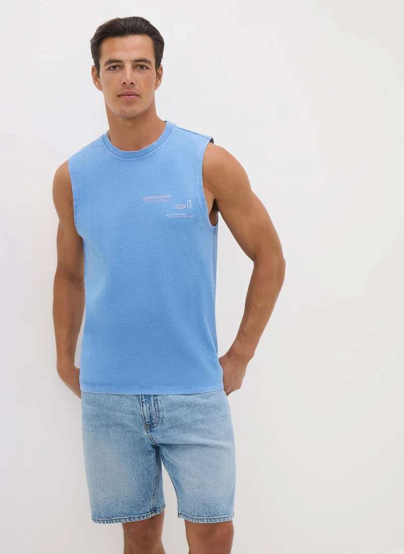 Matalan Blue Washed Tank Vest