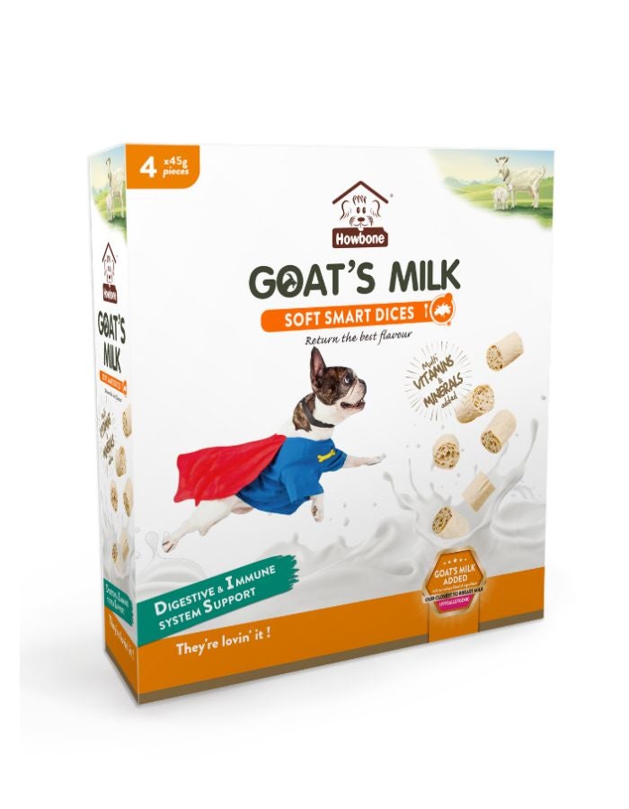 Howbone Goat's Milk Soft Smart Dices for Dogs & Cats – 4 x 45g Nutritious Treats