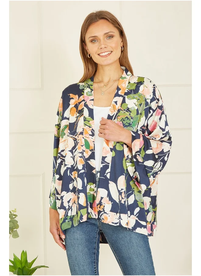 ميلا لندن Blossom Print Satin Kimono