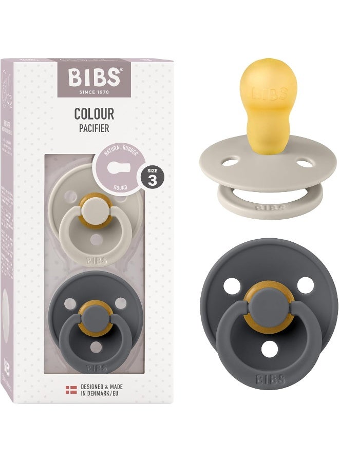 BIBS لهاية بيبس الملونة 2-عبوة، مصاصة خالية من BPA، مصنوعة في الدنمارك، الحجم 3 (18+ شهر)، رمل/حديد - Image 1