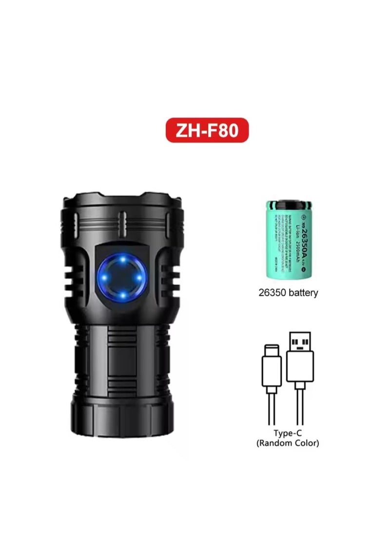 Generic High Power Led mini Flashlight USB Rechargeable Torch Light Long Shot 30W Ultra Powerful Flashlight for Outdoor Camping Hiking  - Image 1