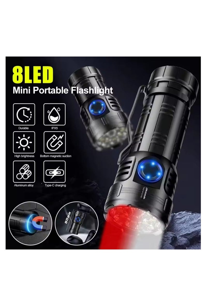 Generic High Power Led mini Flashlight USB Rechargeable Torch Light Long Shot 30W Ultra Powerful Flashlight for Outdoor Camping Hiking  - Image 2