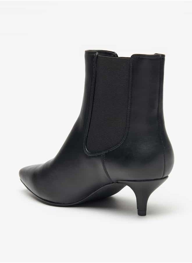 Celeste - Women's Solid Slip-On Ankle Boots with Stilleto Heels - Image 1