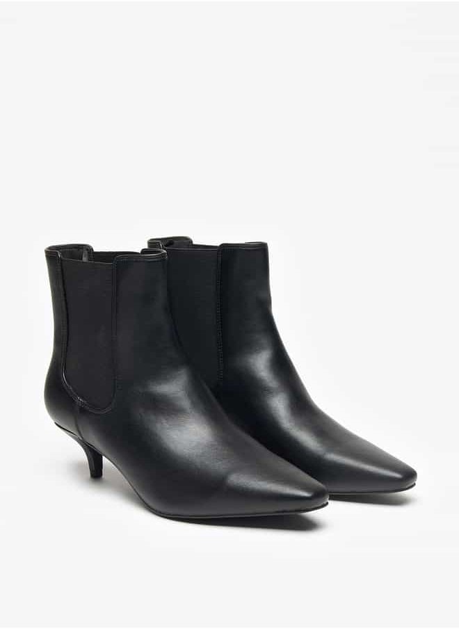 Celeste - Women's Solid Slip-On Ankle Boots with Stilleto Heels - Image 1