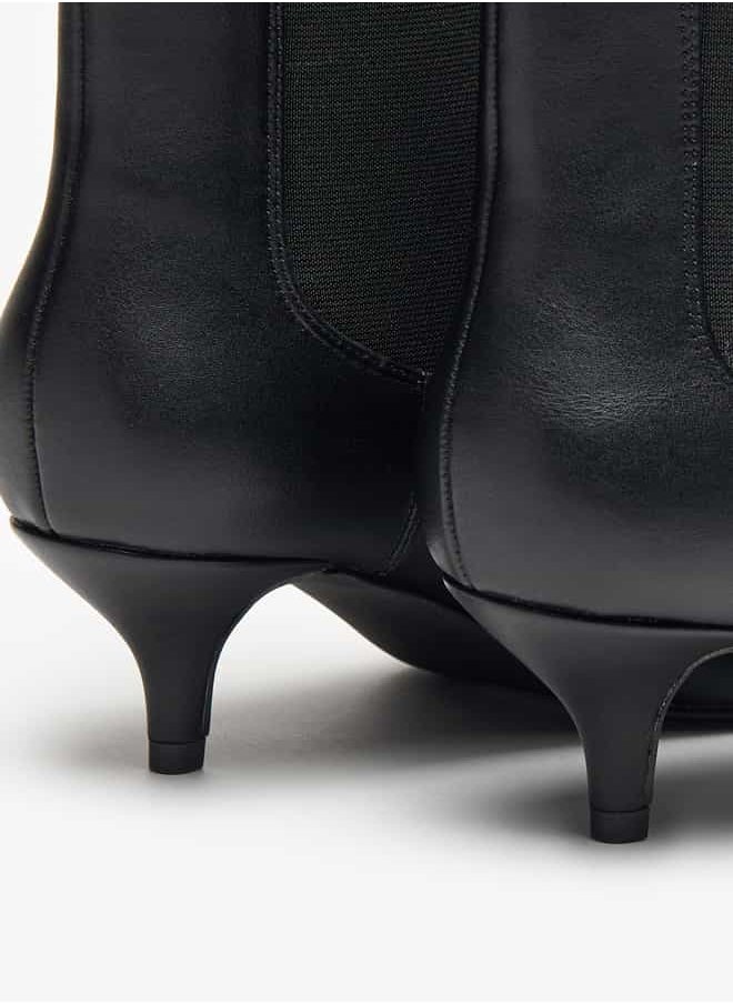 Celeste - Women's Solid Slip-On Ankle Boots with Stilleto Heels - Image 1