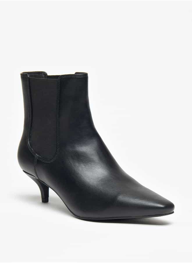 Celeste - Women's Solid Slip-On Ankle Boots with Stilleto Heels - Image 1