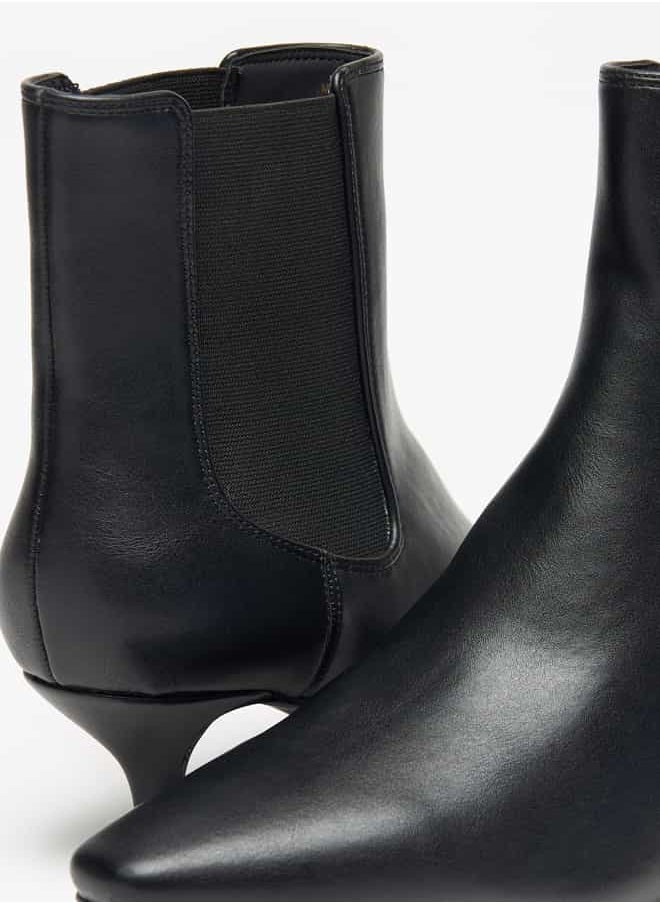 Celeste - Women's Solid Slip-On Ankle Boots with Stilleto Heels - Image 1