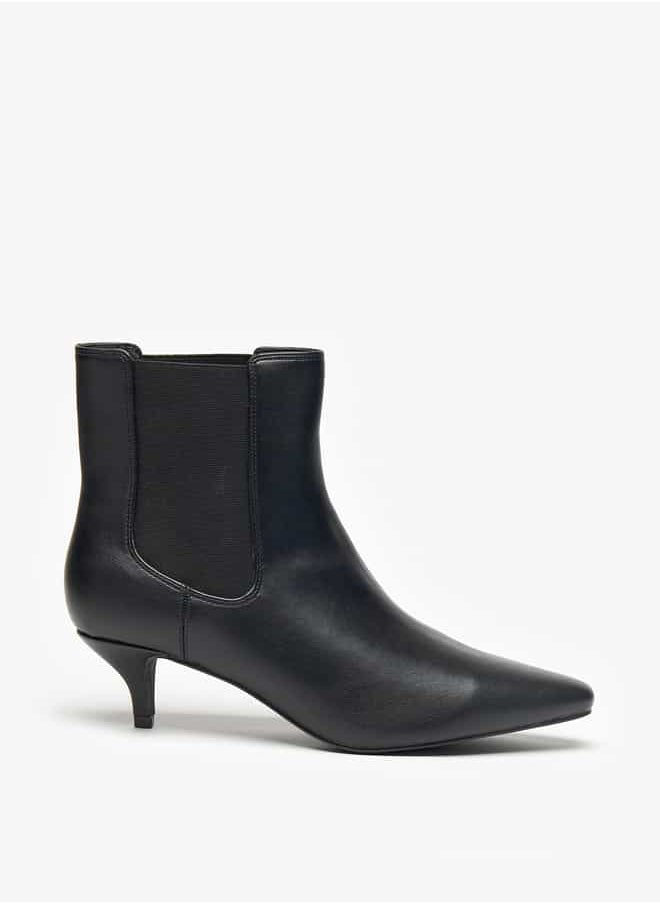 Celeste - Women's Solid Slip-On Ankle Boots with Stilleto Heels - Image 1