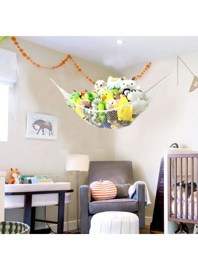 XWGJ Stuffed Animal Hammock Corner Storage Net Teddy Bear Hammock 4cm Wide Thickened Rubber Band of Toy Net 75 x59 x59 in super large - Image 3