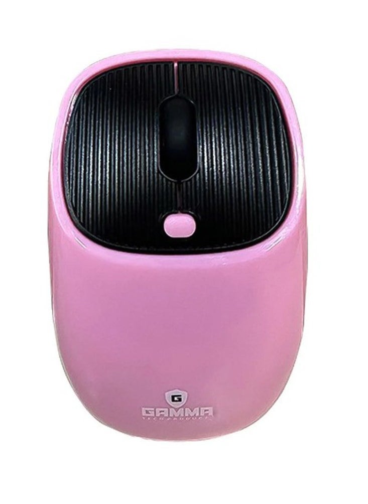 Gamma Wireless mouse, rechargeable multi-mode mouse with 2.4G wireless gaming mouse, M-14 pink - muted colored buttons for computer and laptop, personal and office use, comfortable and elegant design and bright colors  - Image 1