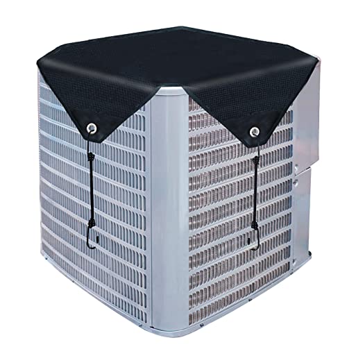 Boqon Air Conditioner Cover for Outside Units Heavy Duty Central AC winter Cover Defender Outdoor Top Waterproof SnowResist Black 36 x 36 inch - Image 1