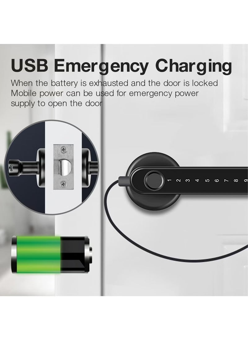 Generic Fingerprint Smart Door Lock,Keyless Entry 3-in-1 Door Lock, Smart Lever Unlock by Fingerprint/Keypad/Key For Home, Hotel, Apartment, Office, Bedroom  - Image 3