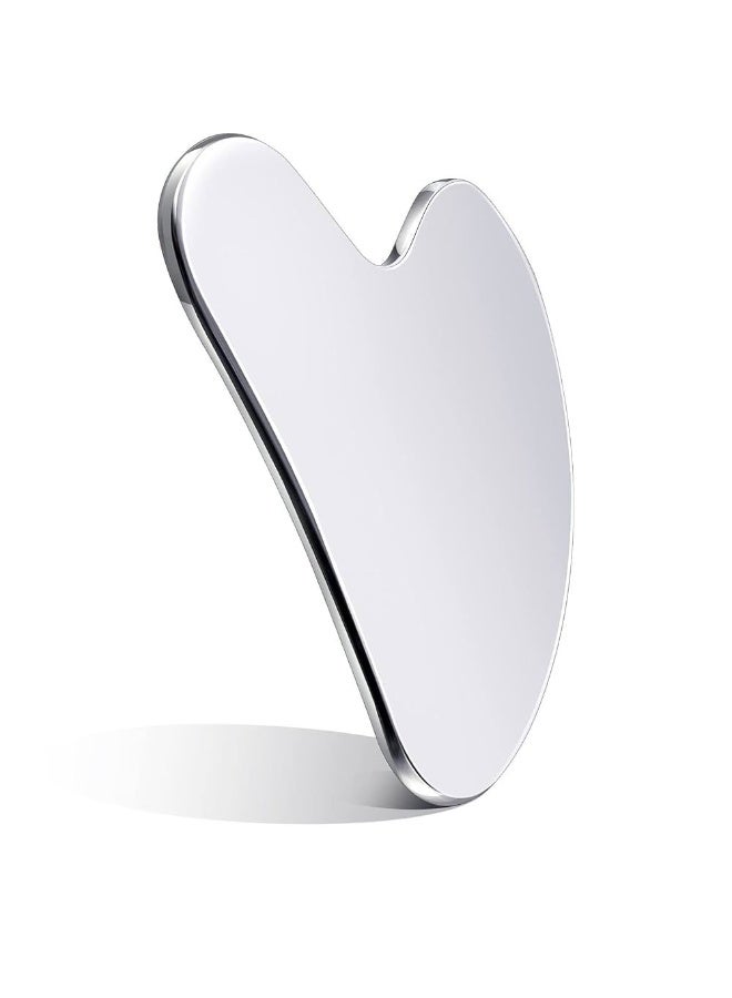 أداة غوا شا من الفولاذ المقاوم للصدأ للعناية الذاتية، أداة غوا شا معدنية للوجه، أداة غوا شا لعلاج الوجه والجسم - Image 2