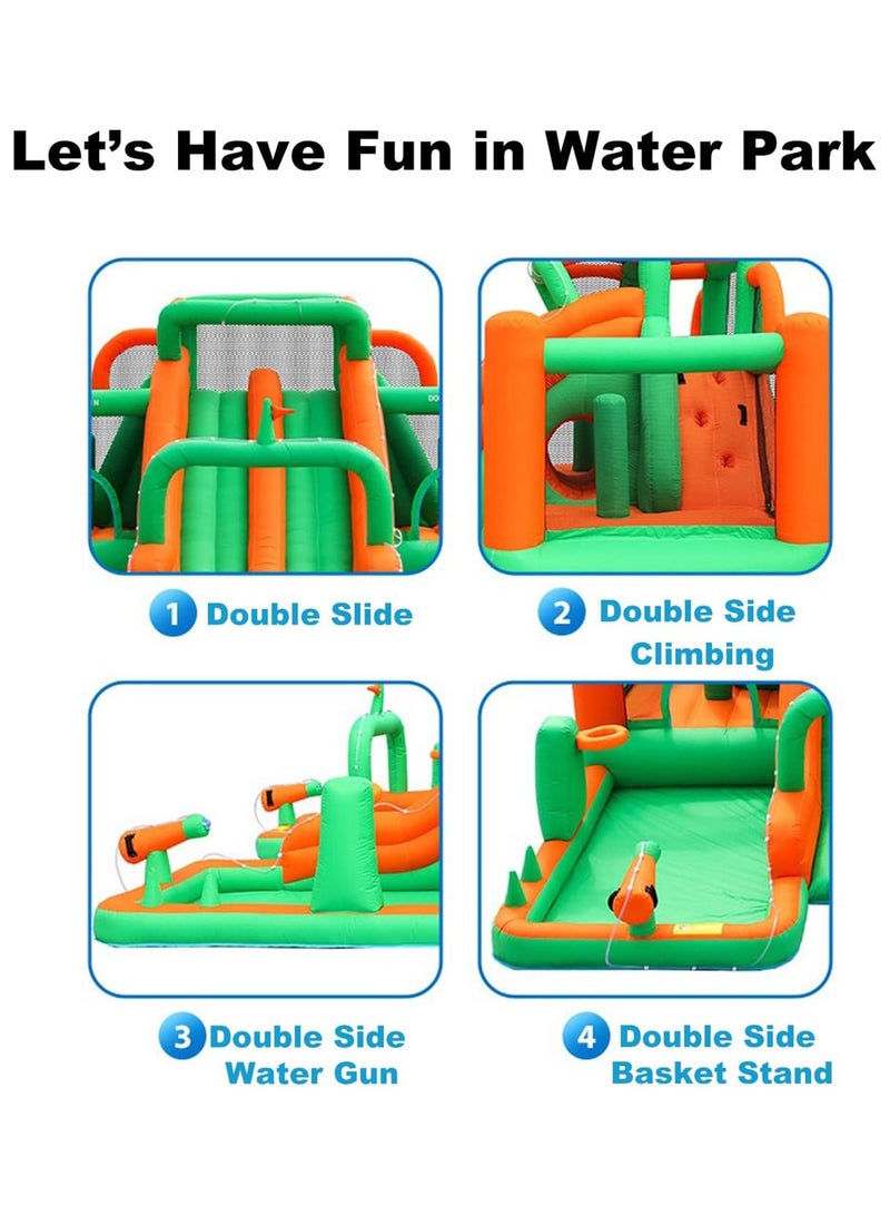 MONOGUE Inflatable Twin Water Slide for Kids Outdoor Double Splash Kids water slide mega bouncer - Image 4