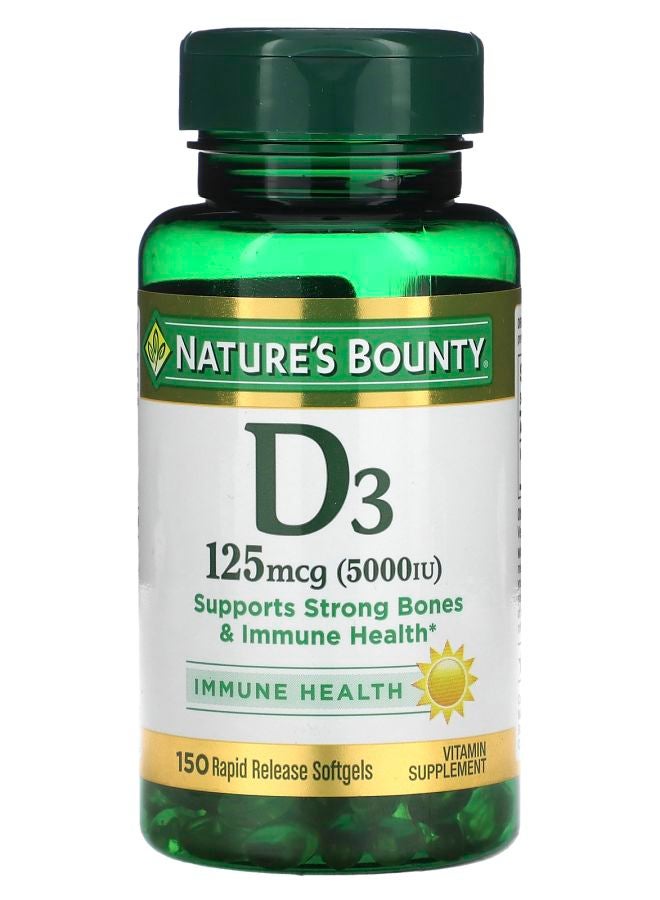 D3 125 mcg (5000 IU) 150 Rapid Release Softgels