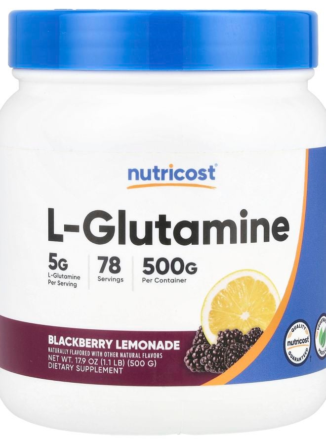 Nutricost L-جلوتامين توت العليق والليمون 17.9 أونصة (500 جرام) - Image 1