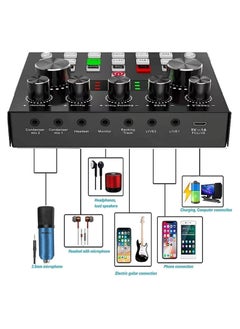 Y&D V8S Digital Audio Interface, Sound Card Microphone Kit, Live Mixer/Voice Changer/Audio Interface/Audio Mixer for Streaming/Gaming/Recording/Singing/PC/Computer  - Image 5