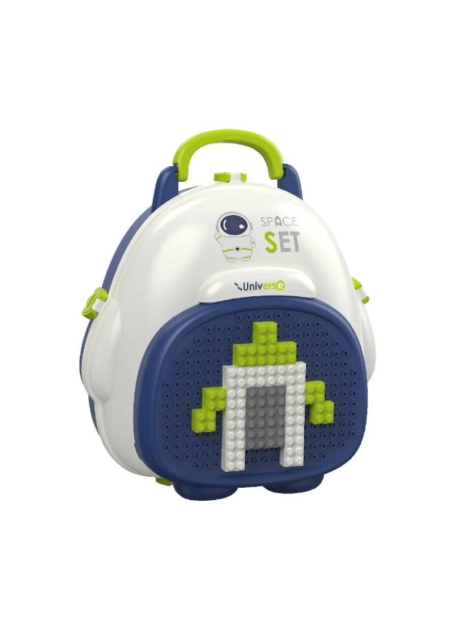 ستيم حقيبة ظهر عائلية بطابع الفضاء الجذعي - مجموعة تعليمية 3 في 1: مكعبات، ألعاب مطبخ، وحقيبة ظهر - Image 1