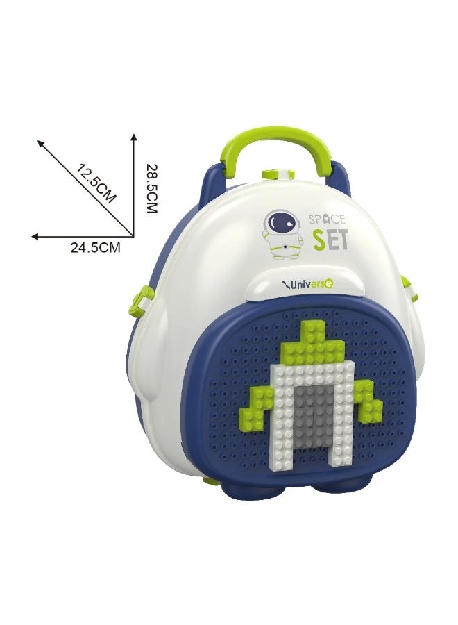 ستيم حقيبة ظهر عائلية بطابع الفضاء الجذعي - مجموعة تعليمية 3 في 1: مكعبات، ألعاب مطبخ، وحقيبة ظهر - Image 2