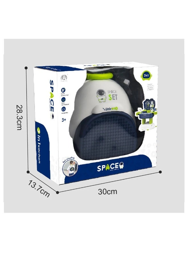 ستيم حقيبة ظهر عائلية بطابع الفضاء الجذعي - مجموعة تعليمية 3 في 1: مكعبات، ألعاب مطبخ، وحقيبة ظهر - Image 3