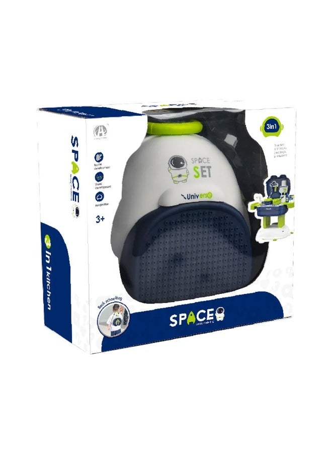 ستيم حقيبة ظهر عائلية بطابع الفضاء الجذعي - مجموعة تعليمية 3 في 1: مكعبات، ألعاب مطبخ، وحقيبة ظهر - Image 5