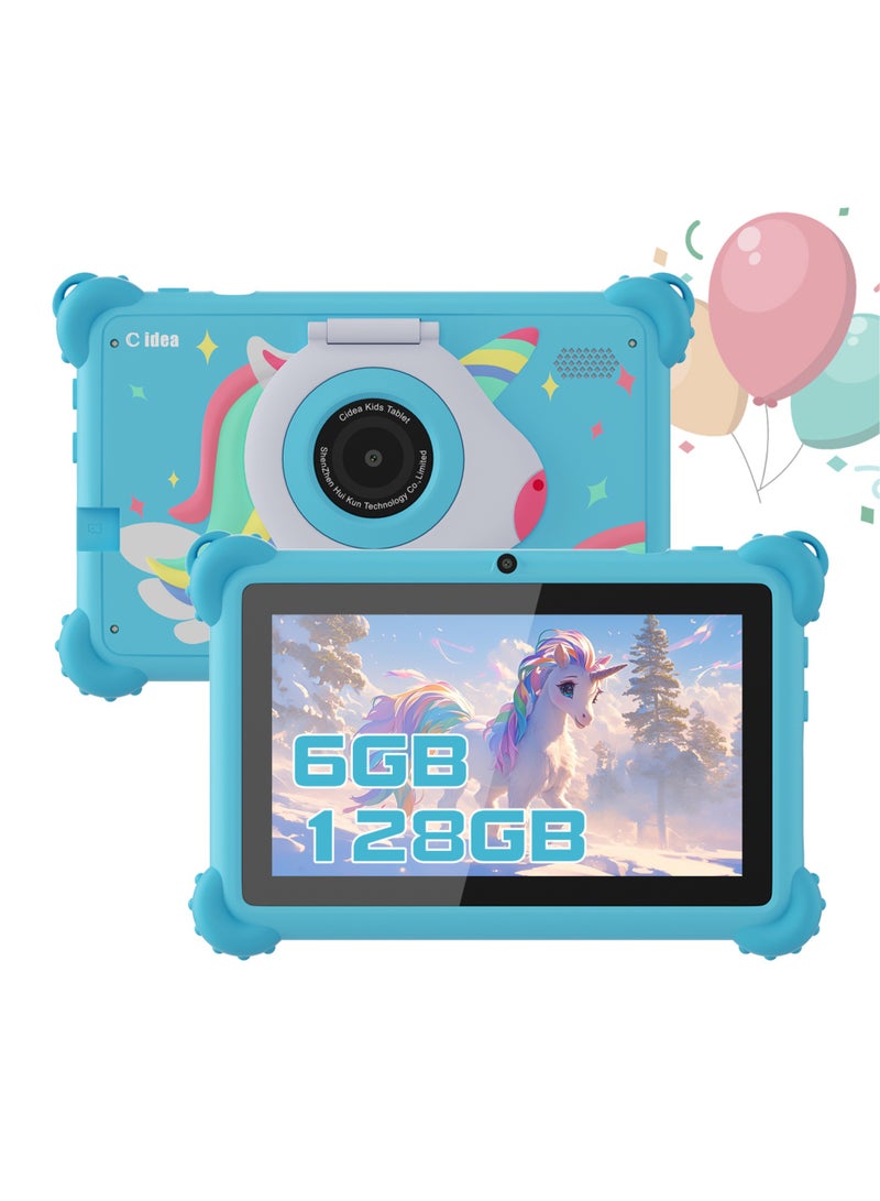 سي آيديا تابلت أطفال 7 بوصة بنظام أندرويد قابل للتوسيع 512GB 600*1024 IPS للأولاد والبنات تعليم أزرق - Image 1