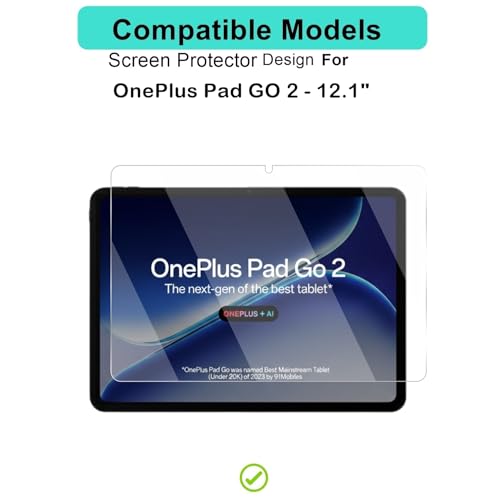 Wisely Premium Screen Protector Compatible for ONEPLUS PAD GO 2 |12.1 inch| Anti-Scratch Tablet Glass Guard - 9H Ultimate Protection -Bubble-Free Easy installation kit - HD Clear - Image 2