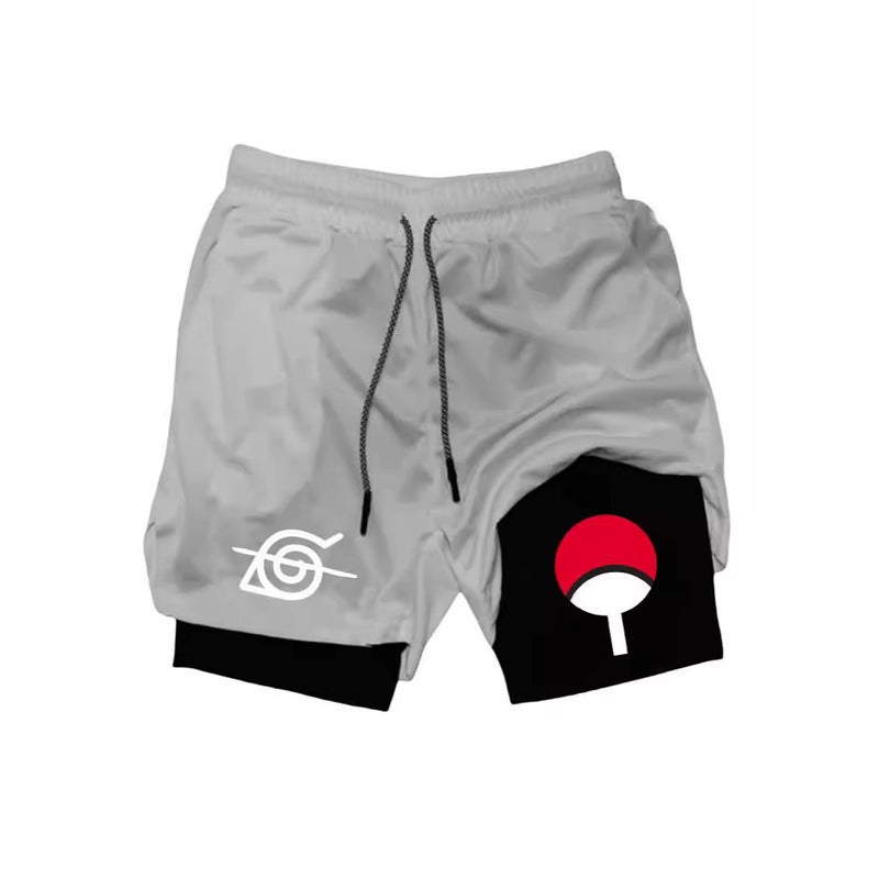 Beach Pants Cartoon Naruto Print Sports Shorts Stretch Breathable Casual Double-Layer Shorts - Image 4