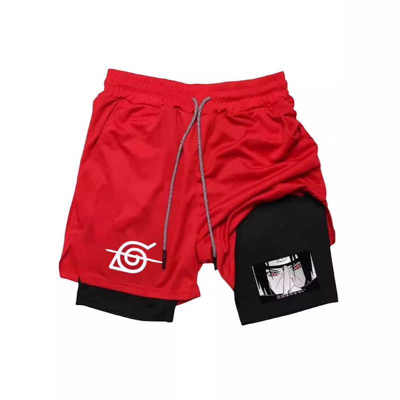 Beach Pants Cartoon Naruto Print Sports Shorts Stretch Breathable Casual Double-Layer Shorts - Image 5