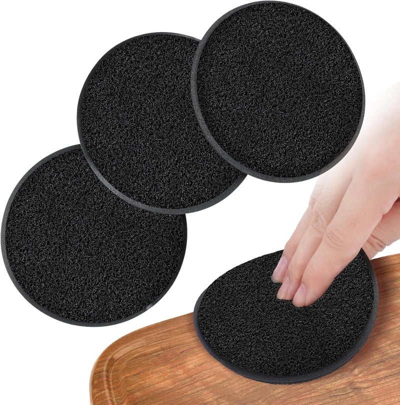 NiHome 4PCS Wood Conditioner, Wax & Oil Applicator Pads - 4" Ultra-Fine Reusable Sponges for Cutting Boards, Household Surfaces, Cars & More - Efficient Waxing, Cleaning, and Polishing (Black) - Image 1