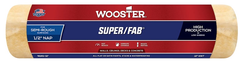 Wooster Brush R240-12 Super/Fab Roller Cover, 1/2-Inch Nap, 12-Inch - Image 1