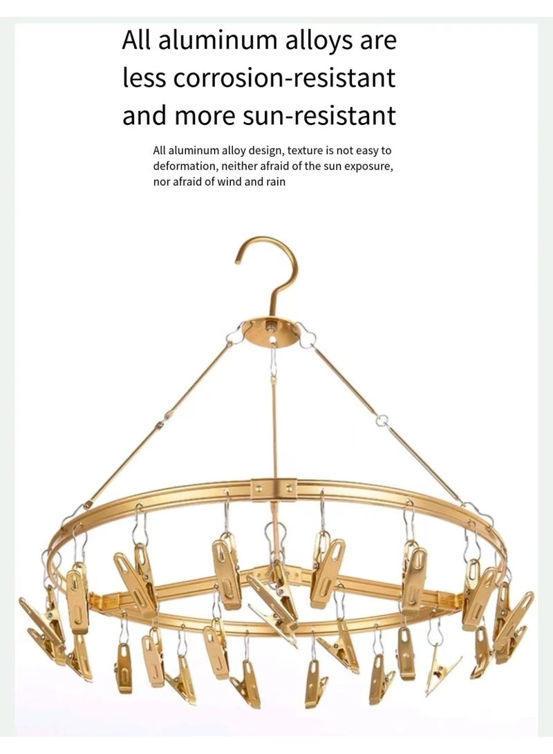Aluminum alloy 24 pin rotating hook drying rack, suitable for underwear, socks, bras, baby clothes, gloves  - Image 4