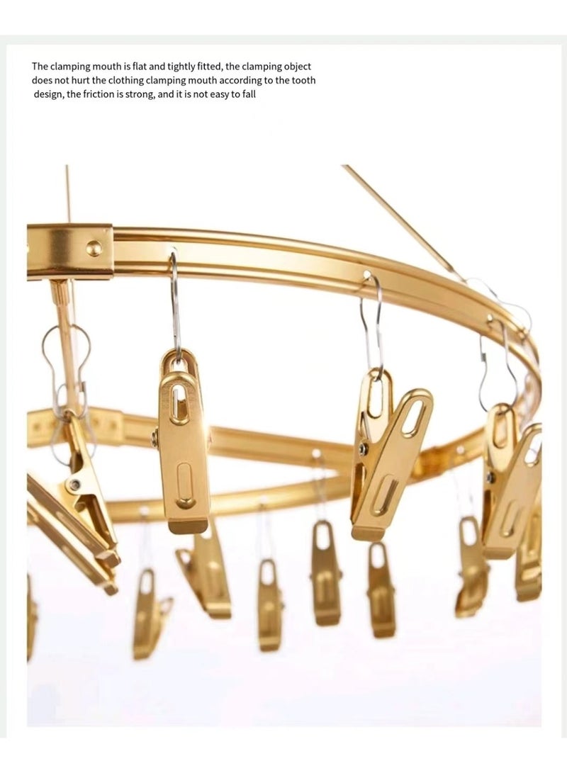 Aluminum alloy 24 pin rotating hook drying rack, suitable for underwear, socks, bras, baby clothes, gloves  - Image 5